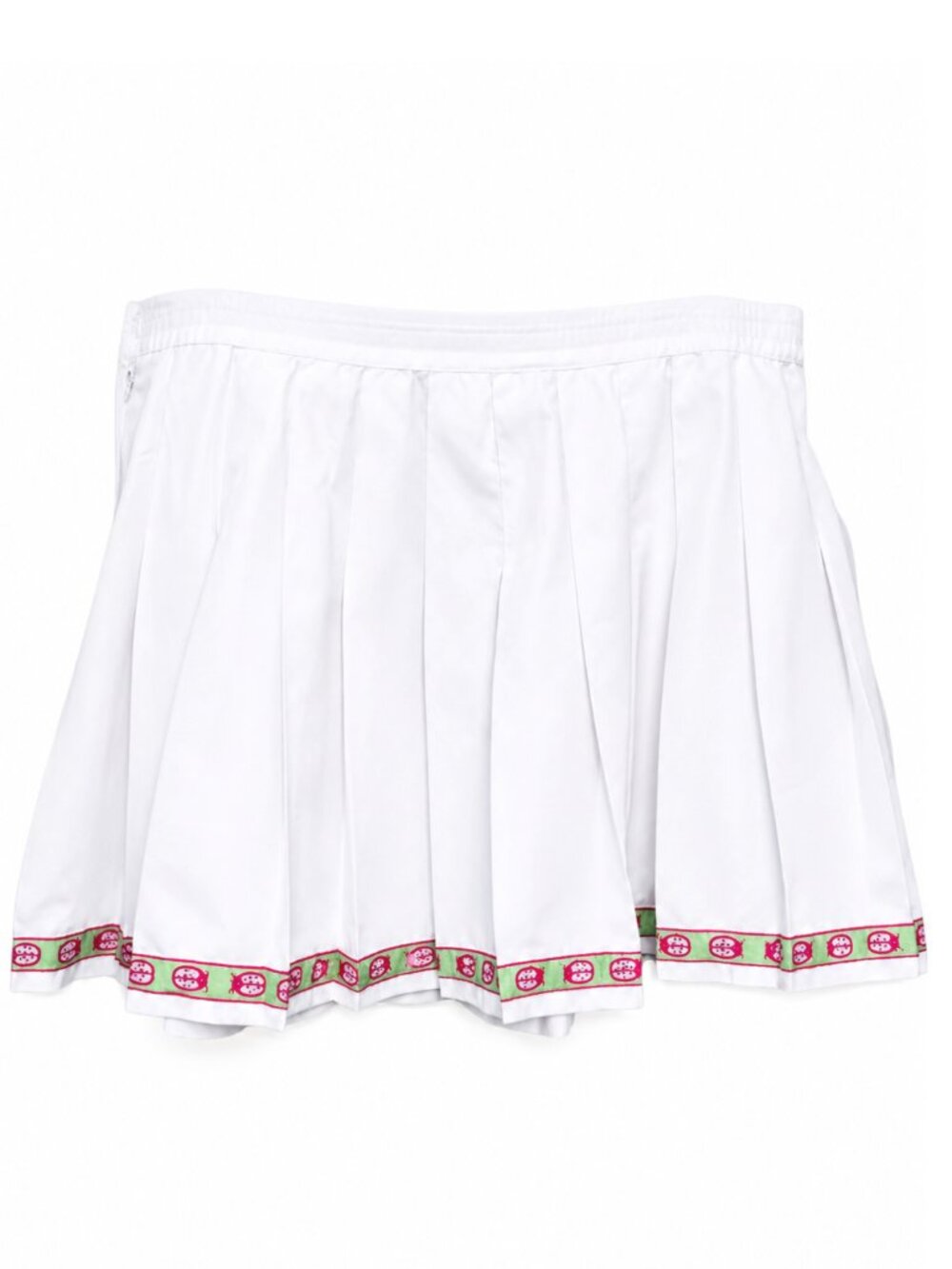 Lilly Pulitzer Vintage White Label White Tennis Skirt Pink Green Ladybug Size 14 - Picture 2 of 7